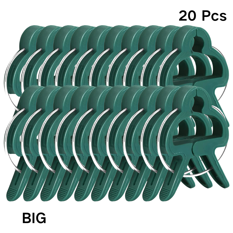 Green PP Garden Plant Clips Set