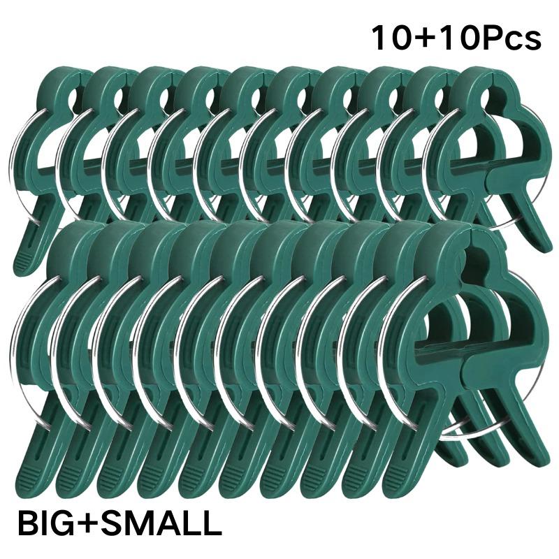 Green PP Garden Plant Clips Set