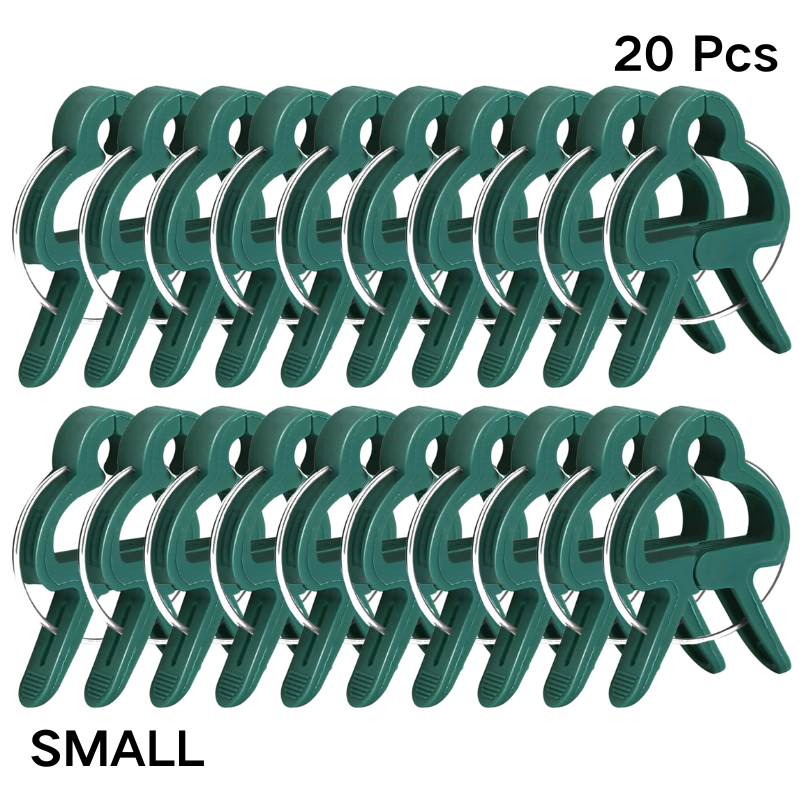 Green PP Garden Plant Clips Set